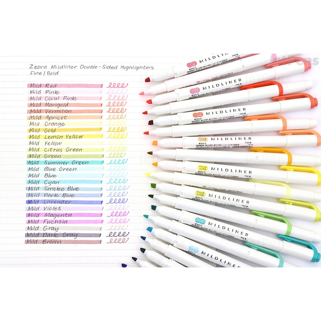 Bút đánh dấu 2 đầu ZEBRA Mildliner Nhật Bản ( cây lẻ)