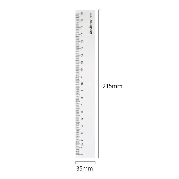 Thước kẻ Deli trong suốt 20cm - mã 6220