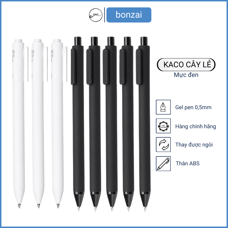 Ruột lẻ bút gel Kaco Pure ngòi 0,5mm chính hãng.