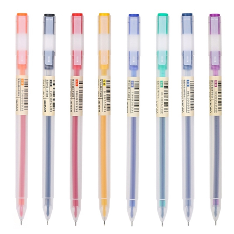 Bút viết mực gel ngòi 0,5mm mực nhiều màu DELI A119