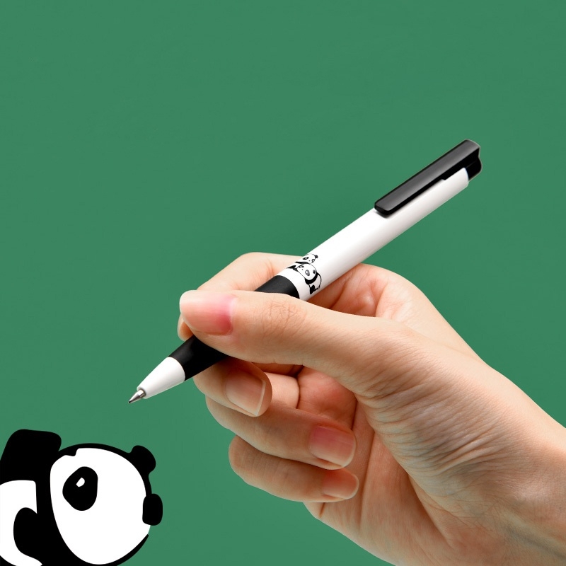 Bộ 3 bút KACO Panda K7 mực đen ngòi 0,5mm (Hàng Chính Hãng)