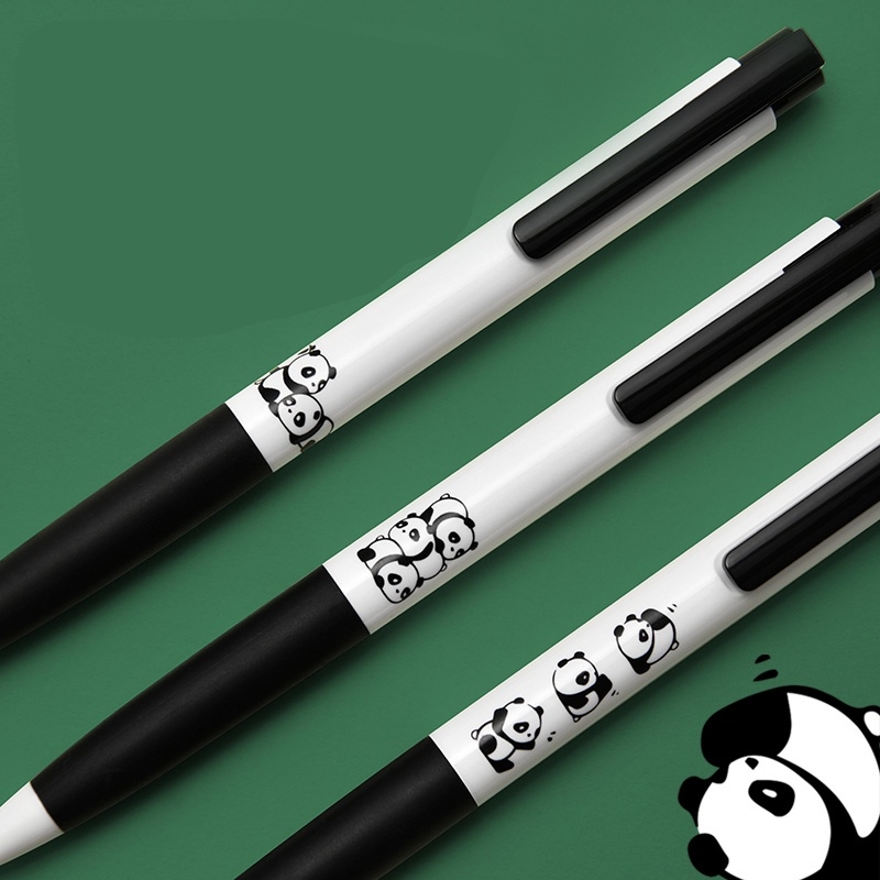 Bộ 3 bút KACO Panda K7 mực đen ngòi 0,5mm (Hàng Chính Hãng)