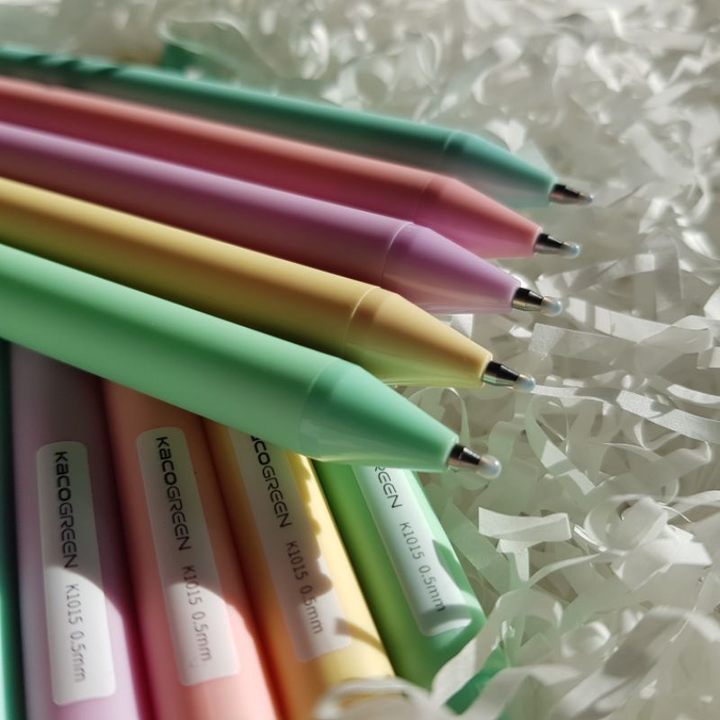 Bút gel Kaco Pastel cây lẻ mực đen ngòi 0,5mm.