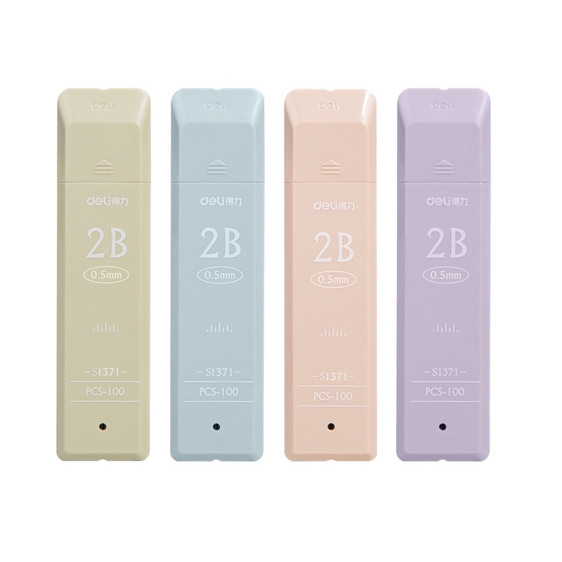 Hộp ngòi chì kim Deli S1371/S1372 loại 2B ngòi 0,5/0,7mm