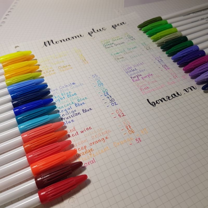 Bút Monami Brush Pen 3000 bút màu nước 60 màu 2022 mới Tone Cam và Xám