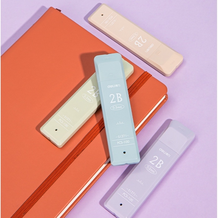 Hộp ngòi chì kim Deli S1371/S1372 loại 2B ngòi 0,5/0,7mm