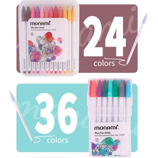Bộ bút Monami bút lông màu viết Calligraphy màu nước (60 màu) mẫu 2022