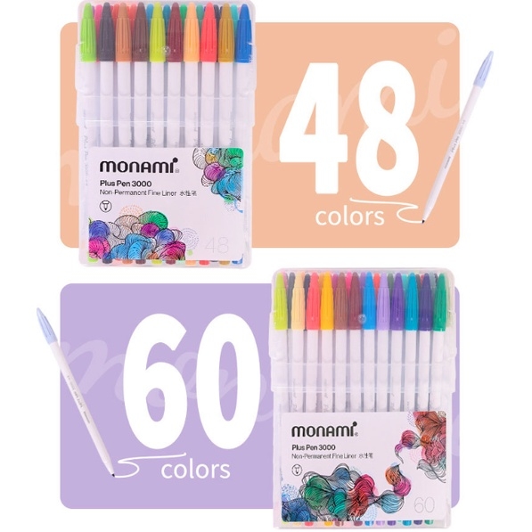 Bộ bút Monami bút lông màu viết Calligraphy màu nước (60 màu) mẫu 2022