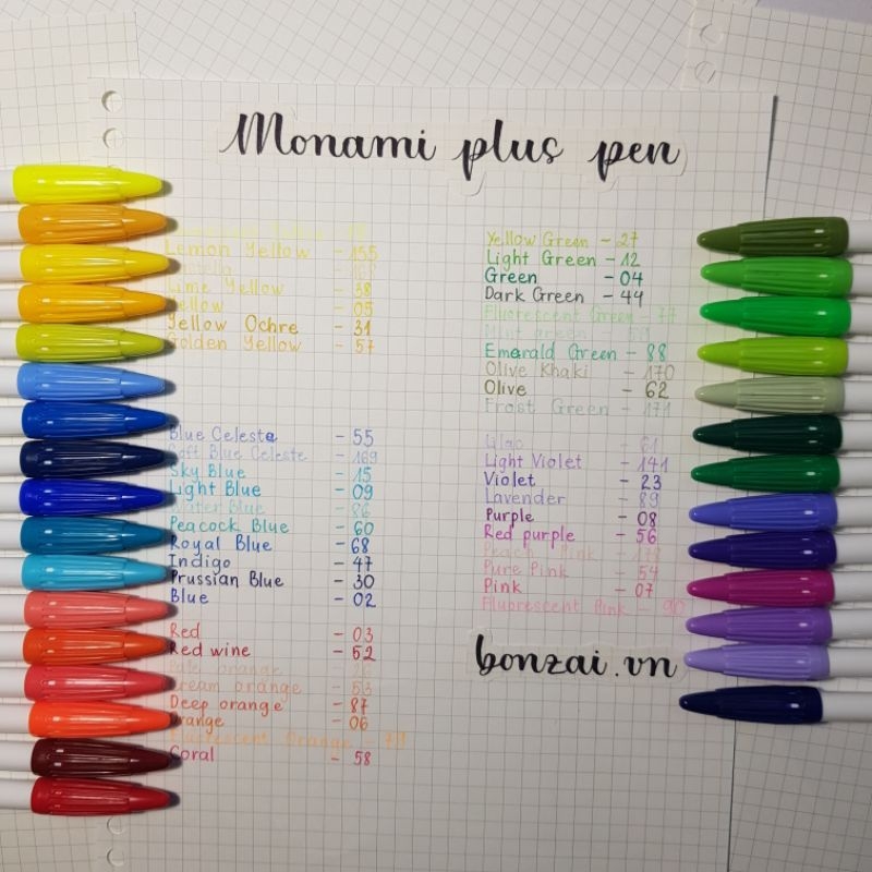 Bút Monami Brush Pen 3000 bút màu nước 60 màu 2022 mới Tone màu Thiên nhiên