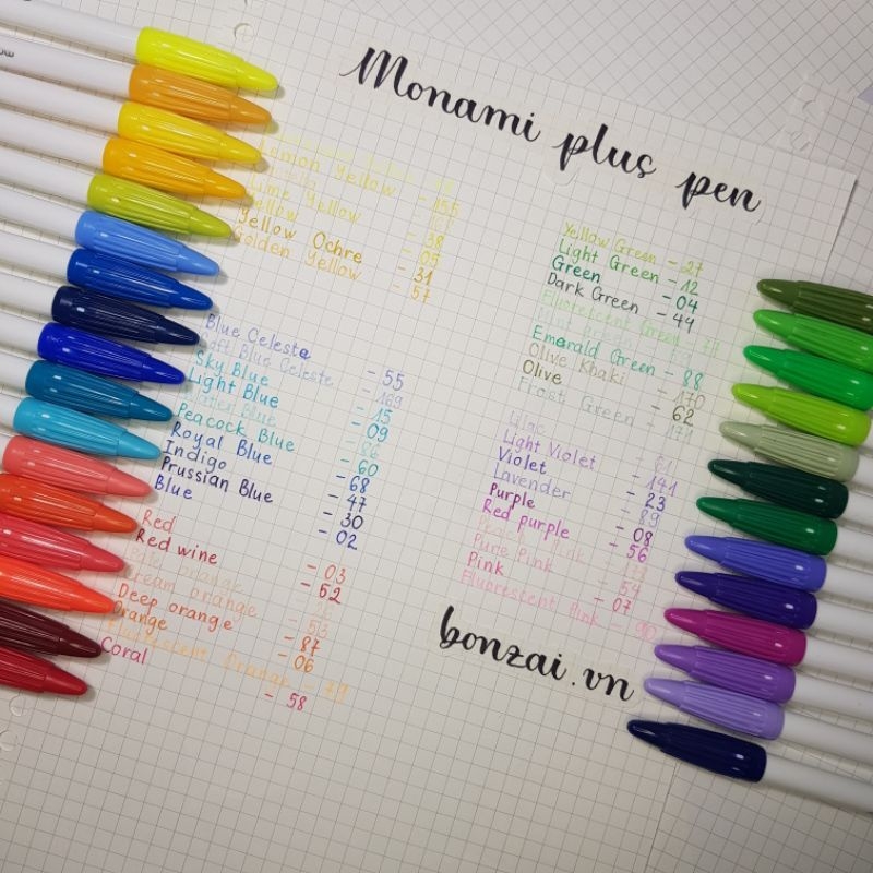 Bút Monami Brush Pen 3000 bút màu nước 60 màu 2022 mới Tone Cam và Xám
