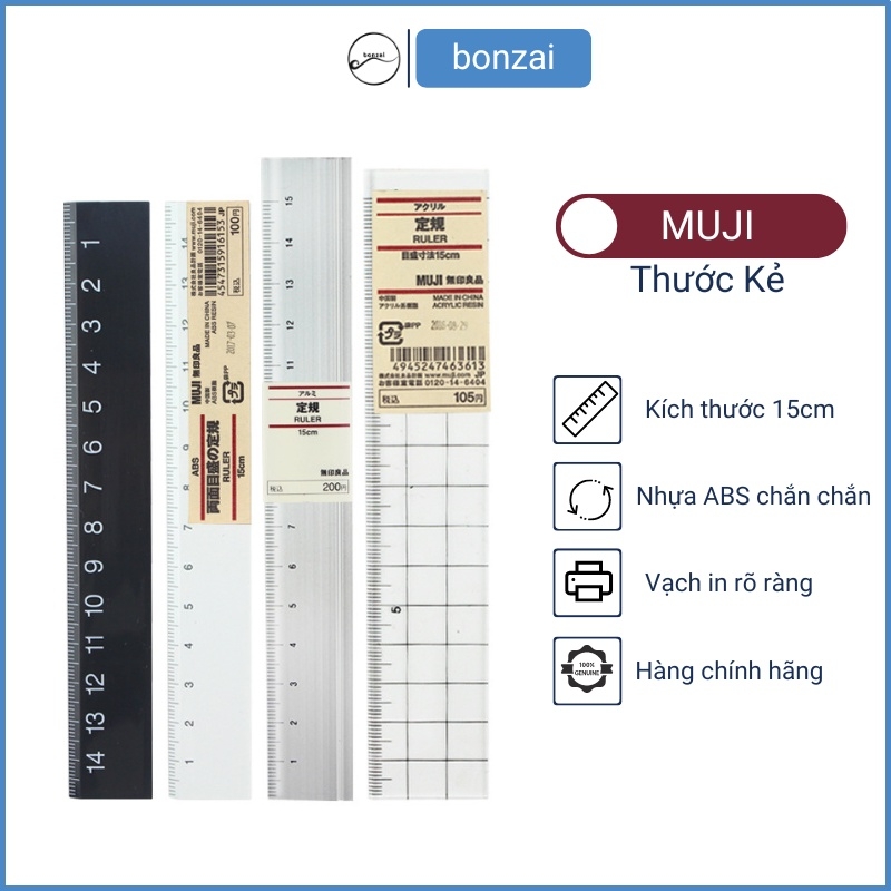 Thước kẻ Muji 15cm