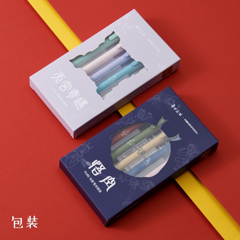 Bộ 5 bút Kaco Mỹ Hầu mực nhiều màu ngòi 0,5mm (Hàng Chính Hãng)