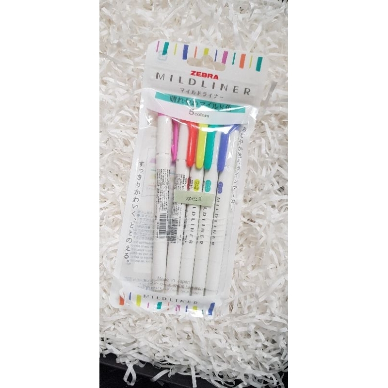 Set 5 bút 2 đầu  Zebra Mildliner (Nhật Bản)