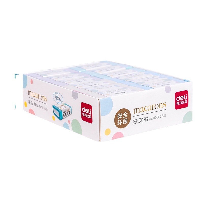Gôm tẩy Deli Macrarons tẩy sạch không bụi mã 71051 màu ngẫu nhiên (Hàng Chính Hãng)