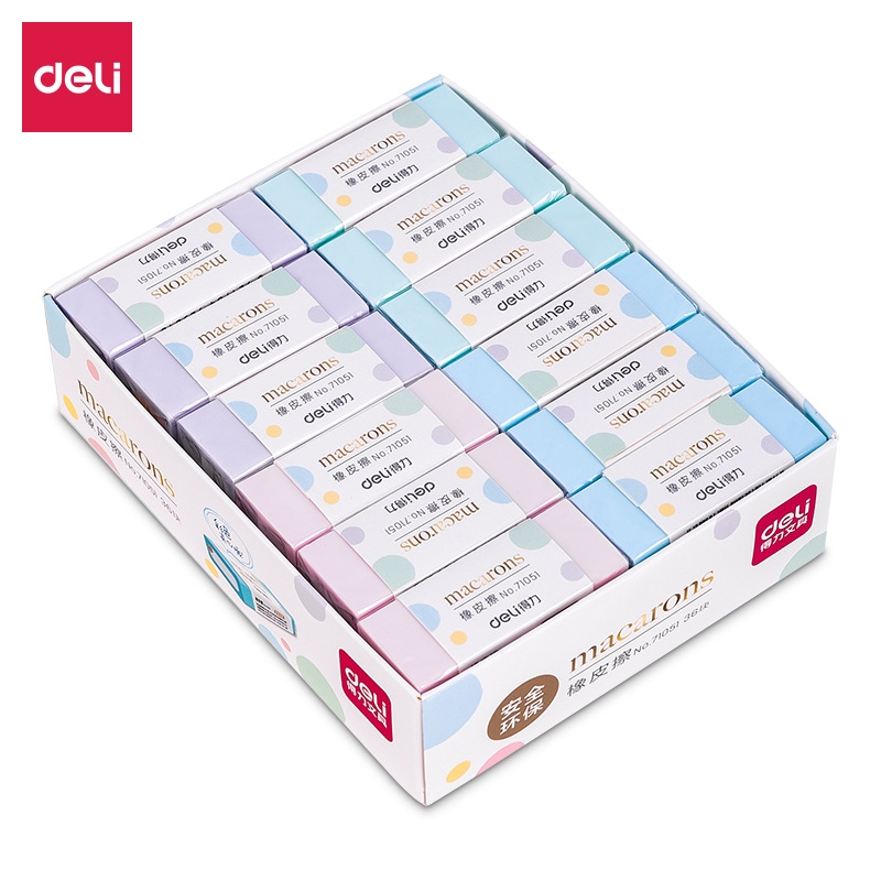 Gôm tẩy Deli Macrarons tẩy sạch không bụi mã 71051 màu ngẫu nhiên (Hàng Chính Hãng)