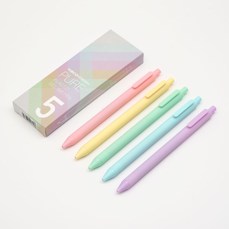 Bộ 5 bút gel KACO PURE mực nhiều màu ngòi 0,5mm (Hàng Chính Hãng)