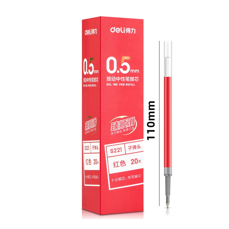 Bút gel Deli văn phòng sinh viên thiết kế vỏ trong suốt ngòi 0,5mm mực đen A057B-01