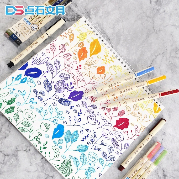 Bộ 3 bút Soft Brush Sign Pen luyện viết Calligraphy, Bullet Journal, Trang trí sổ