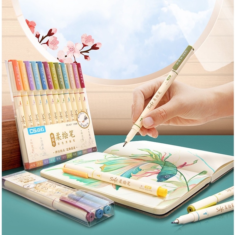 Bộ 3 bút Soft Brush Sign Pen luyện viết Calligraphy, Bullet Journal, Trang trí sổ