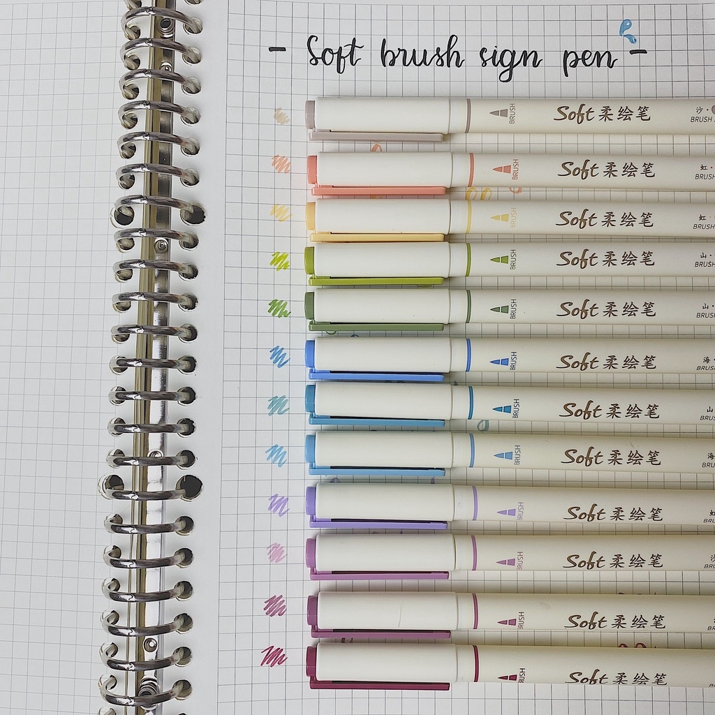 Bộ 3 bút Soft Brush Sign Pen luyện viết Calligraphy, Bullet Journal, Trang trí sổ