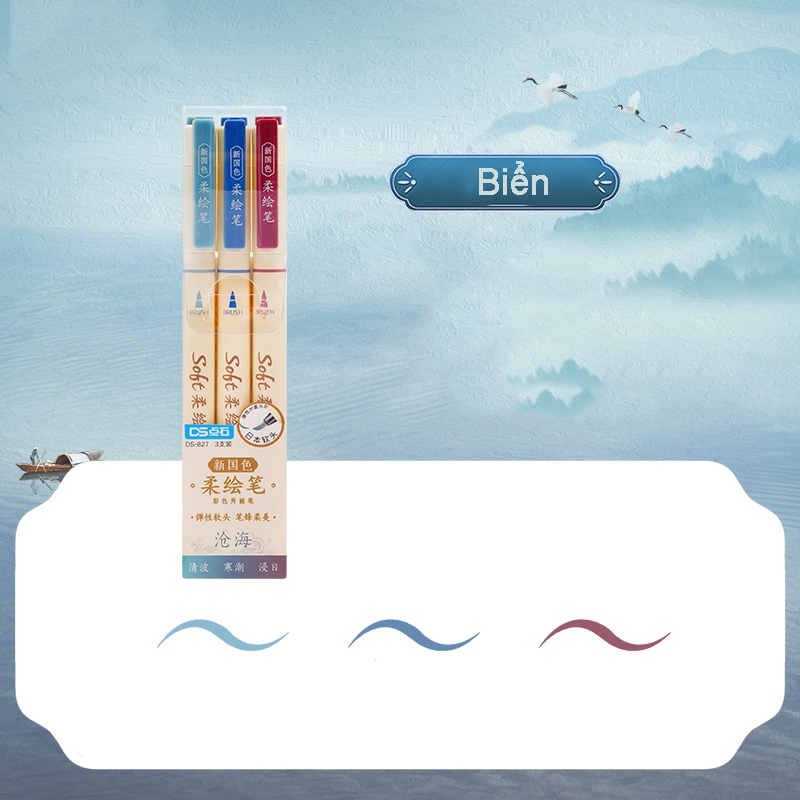 Bộ 3 bút Soft Brush Sign Pen luyện viết Calligraphy, Bullet Journal, Trang trí sổ