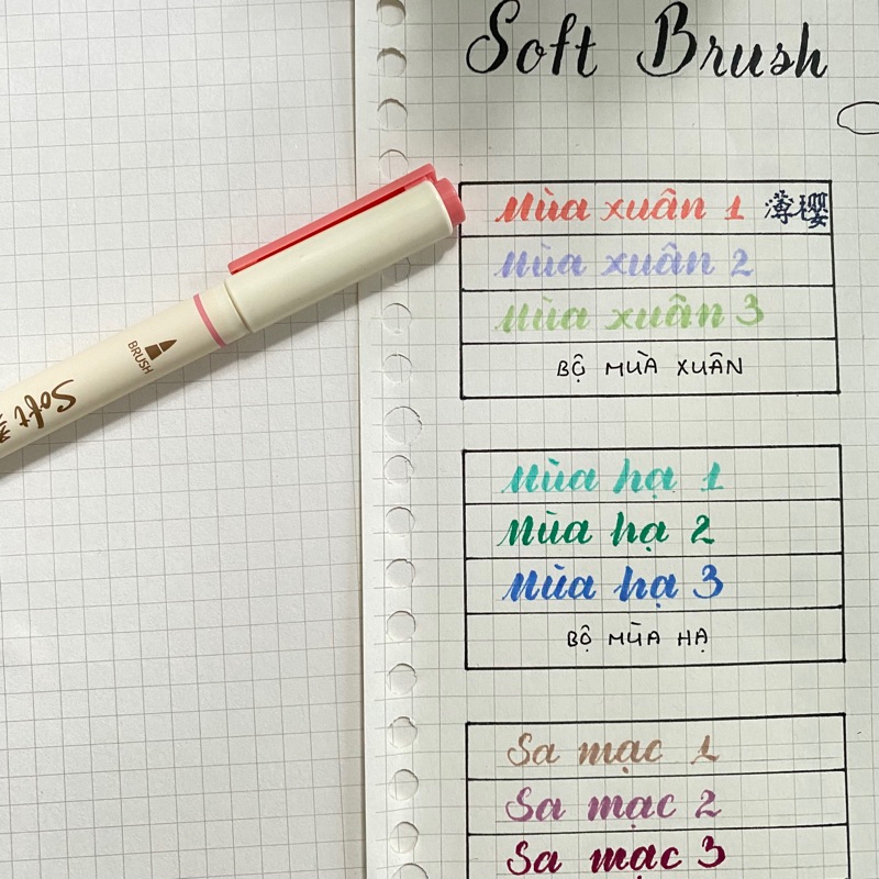 Bút Soft Brush Sign Pen luyện viết Calligraphy, Bullet Journal, Trang trí sổ Full 24 màu (cây lẻ)