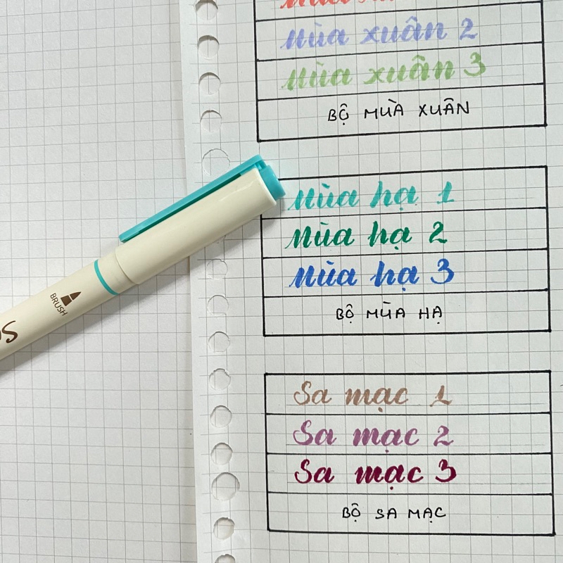 Bút Soft Brush Sign Pen luyện viết Calligraphy, Bullet Journal, Trang trí sổ Full 24 màu (cây lẻ)