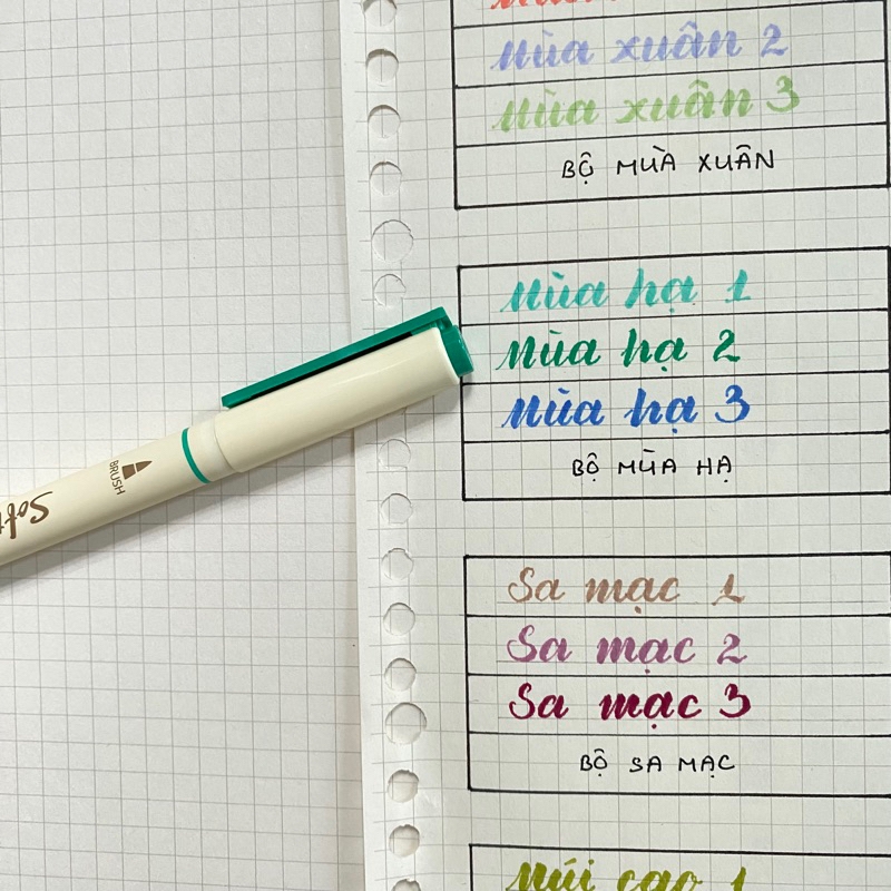 Bút Soft Brush Sign Pen luyện viết Calligraphy, Bullet Journal, Trang trí sổ Full 24 màu (cây lẻ)