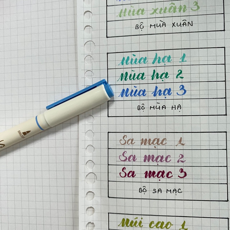 Bút Soft Brush Sign Pen luyện viết Calligraphy, Bullet Journal, Trang trí sổ Full 24 màu (cây lẻ)