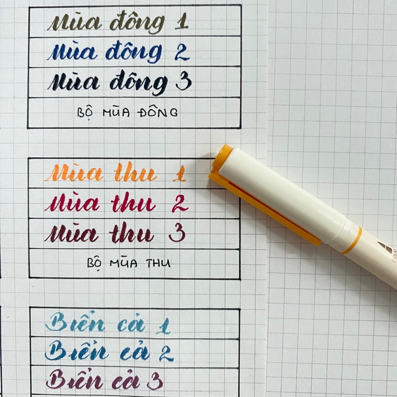 Bút Soft Brush Sign Pen luyện viết Calligraphy, Bullet Journal, Trang trí sổ Full 24 màu (cây lẻ)