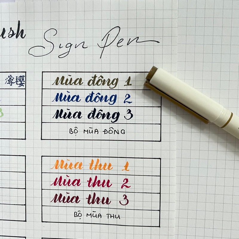 Bút Soft Brush Sign Pen luyện viết Calligraphy, Bullet Journal, Trang trí sổ Full 24 màu (cây lẻ)