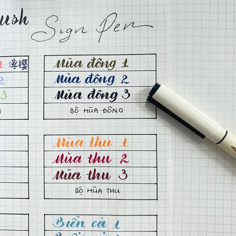 Bút Soft Brush Sign Pen luyện viết Calligraphy, Bullet Journal, Trang trí sổ Full 24 màu (cây lẻ)