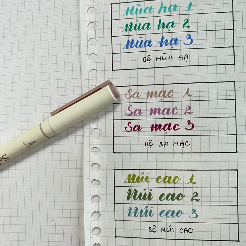 Bút Soft Brush Sign Pen luyện viết Calligraphy, Bullet Journal, Trang trí sổ Full 24 màu (cây lẻ)