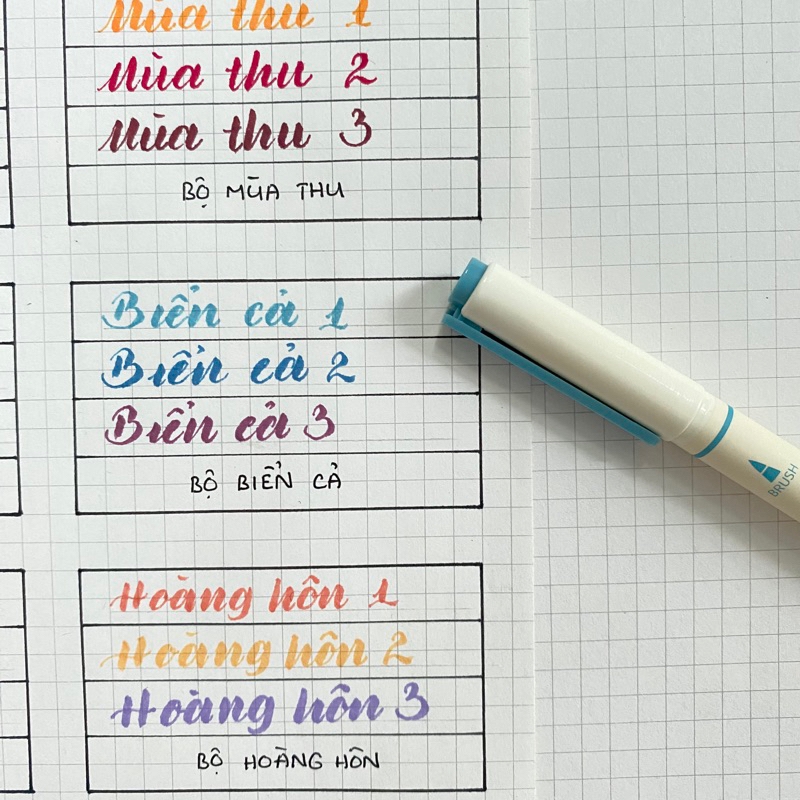 Bút Soft Brush Sign Pen luyện viết Calligraphy, Bullet Journal, Trang trí sổ Full 24 màu (cây lẻ)