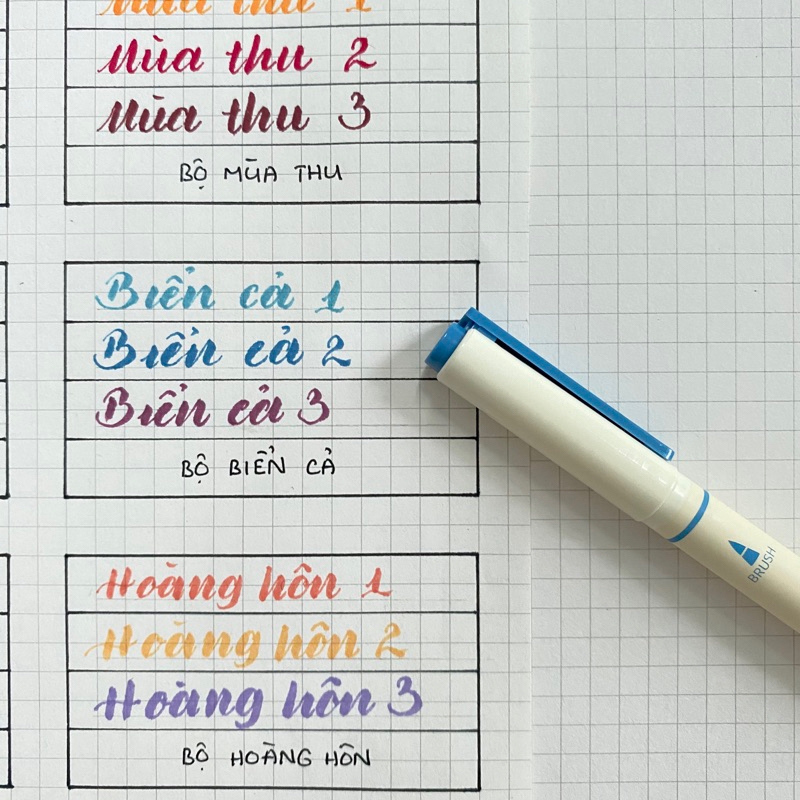 Bút Soft Brush Sign Pen luyện viết Calligraphy, Bullet Journal, Trang trí sổ Full 24 màu (cây lẻ)