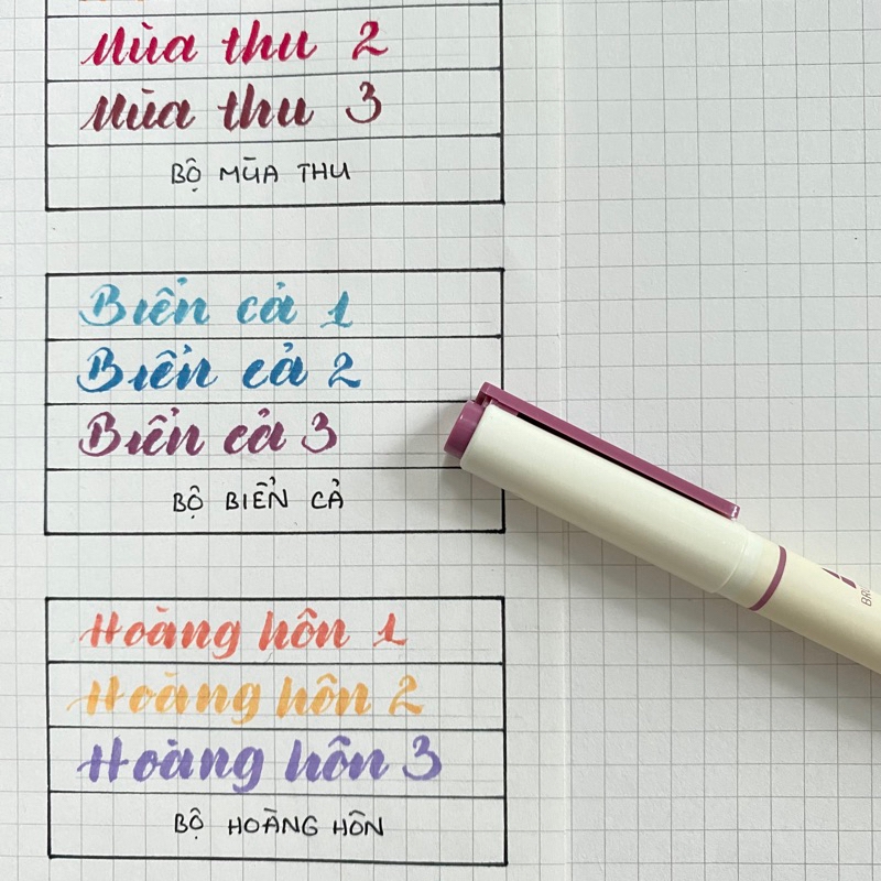Bút Soft Brush Sign Pen luyện viết Calligraphy, Bullet Journal, Trang trí sổ Full 24 màu (cây lẻ)