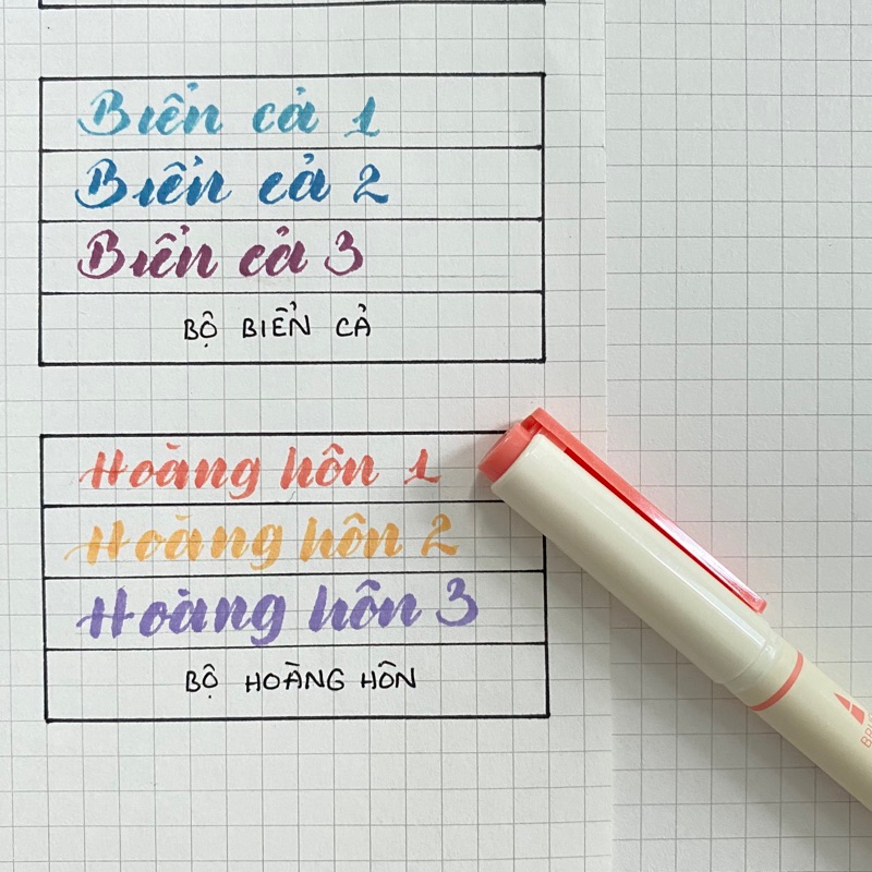 Bút Soft Brush Sign Pen luyện viết Calligraphy, Bullet Journal, Trang trí sổ Full 24 màu (cây lẻ)