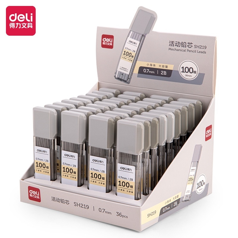 Hộp ngòi bút chì kim Deli  SH207/SH208 ngòi HB 0,5/0,7mm