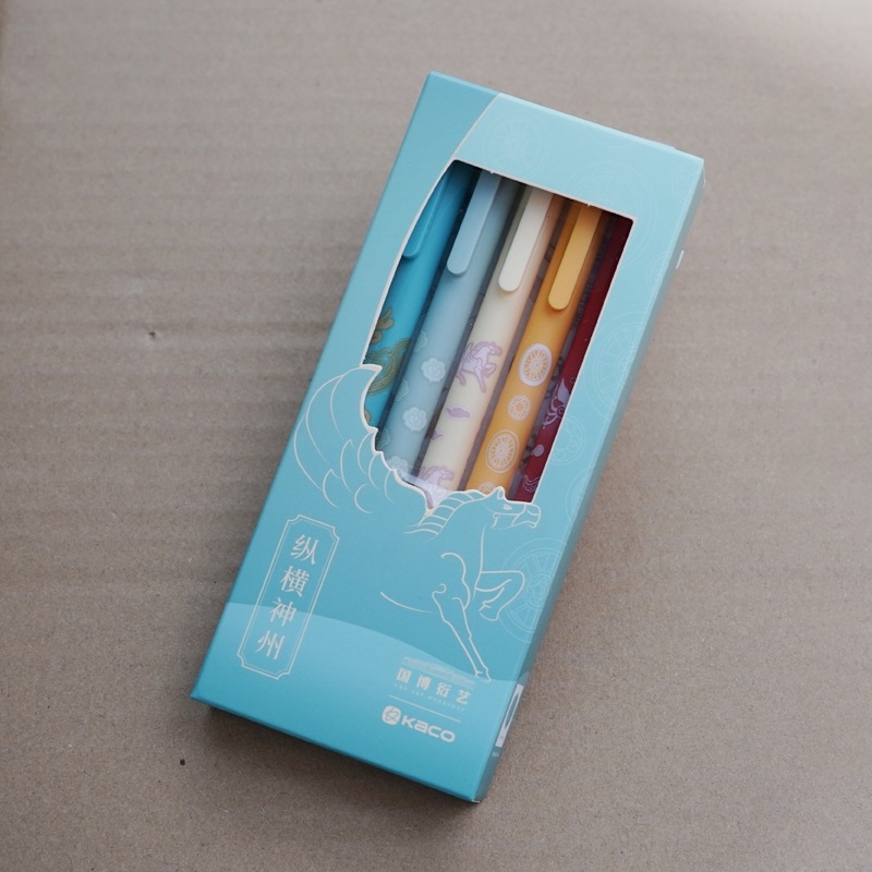 Bộ 5 bút gel KACO PURE mực nhiều màu ngòi 0,5mm (Hàng Chính Hãng)