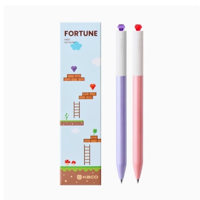 Bộ bút gel xoay KACO LOVE kèm 2 ngòi mực đen (chính hãng)