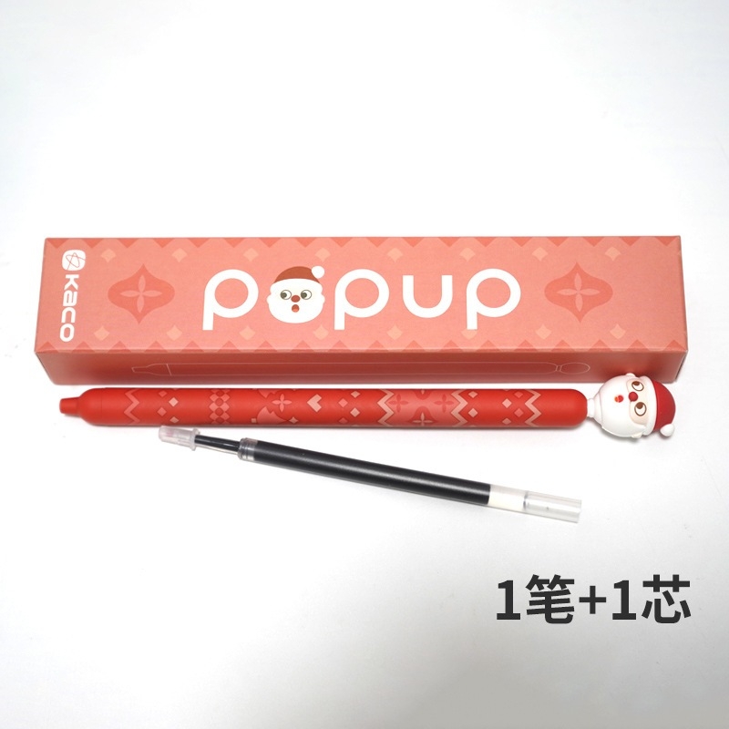 Bộ bút gel xoay KACO LOVE kèm 2 ngòi mực đen (chính hãng)