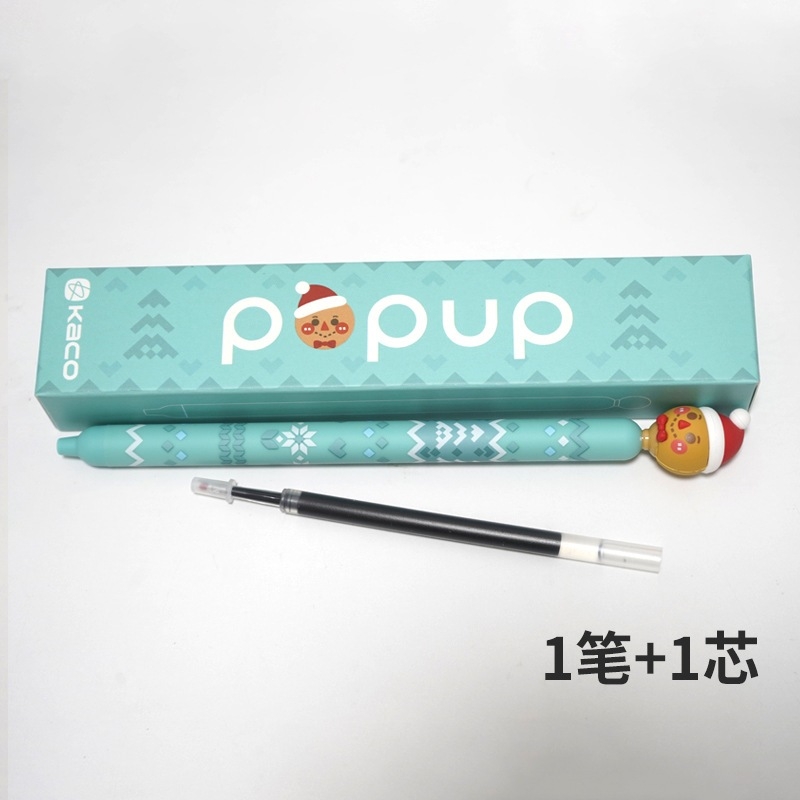 Bộ bút gel xoay KACO LOVE kèm 2 ngòi mực đen (chính hãng)