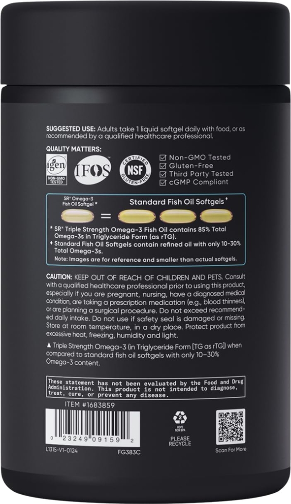 Sports Research Omega-3 Fish Oil | Triple Strength