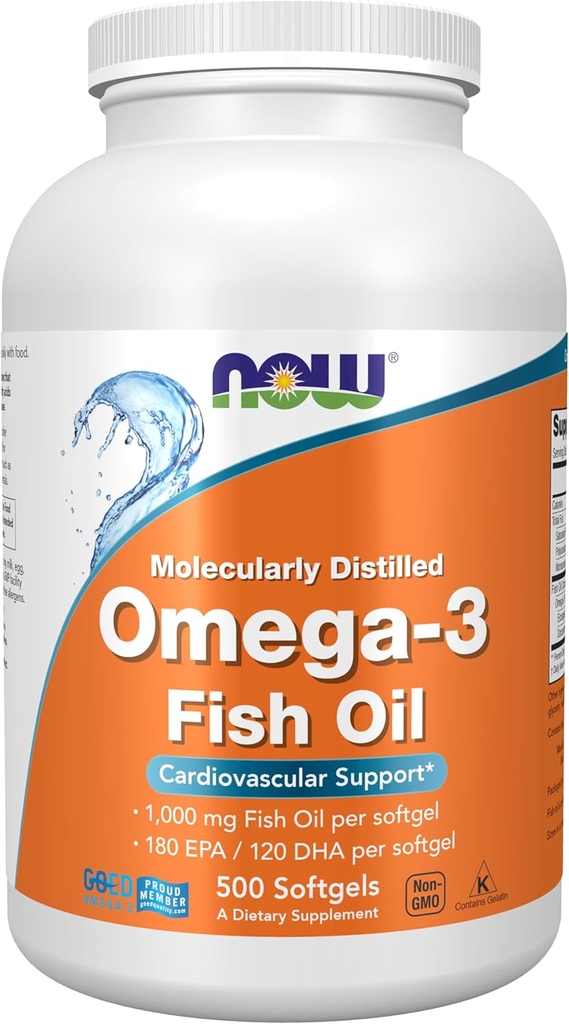 NOW Omega-3 1000mg Fish Oil, 180 EPA/ 120 DHA