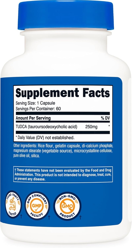 Nutricost Tudca 250mg , 60 Capsules, Bảo vệ gan, thận