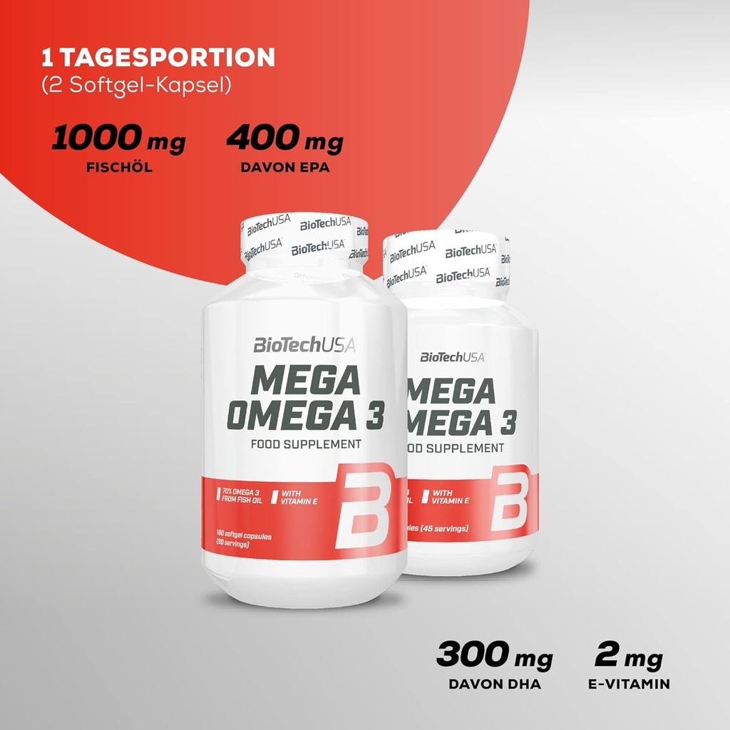 Biotech USA Mega Omega 3, 180 Softgels