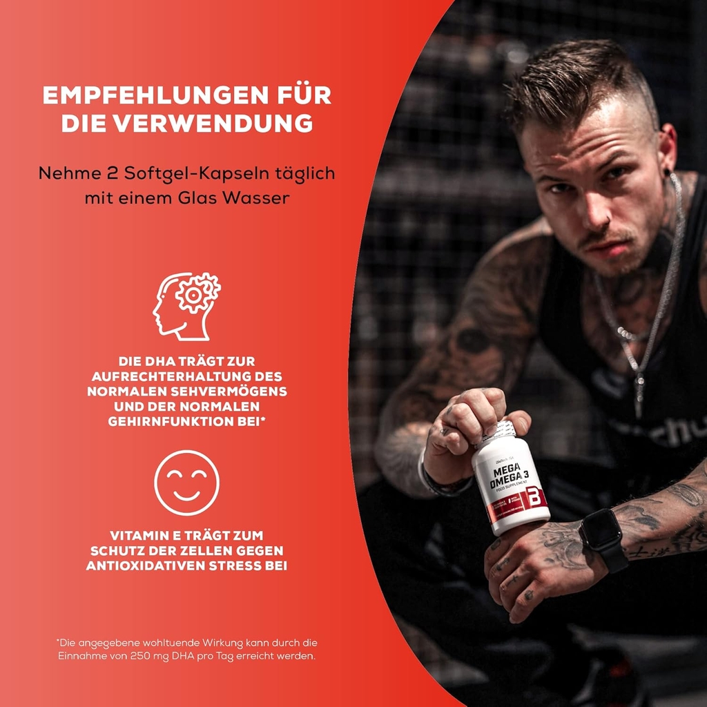 Biotech USA Mega Omega 3, 180 Softgels