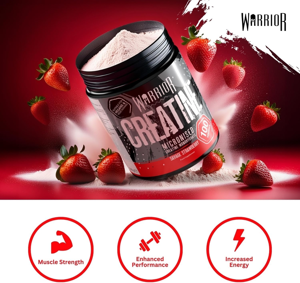 Warrior Micronized Creatine Monohydrate (500g), Hỗ Trợ Tăng Sức Mạnh, Hiệu Suất Tập Luyện