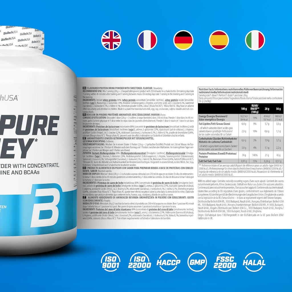 BioTech USA 100% Pure Whey 2270g (81 Servings)