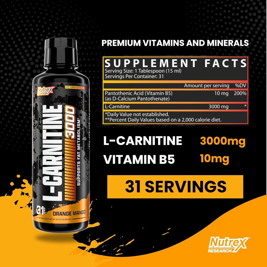 Nutrex Liquid Carnitine 3000 dạng lỏng (31 lần sử dụng)